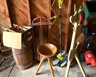 Power washer, weed wacker, vintage sled