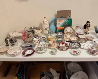 Vintage china and glasses
