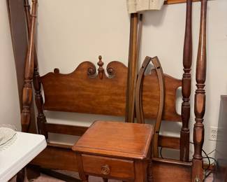 Maple full-size bed and nightstand