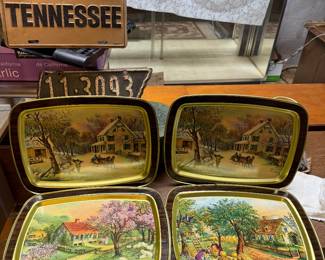 Vintage Currier and Ives trays