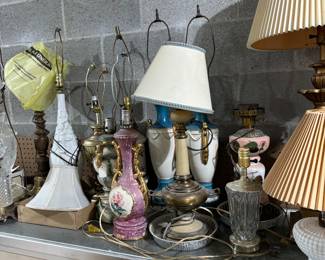 Antique lamp bases