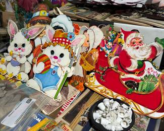 Vintage holiday wall hangings