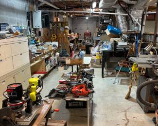3,000 square foot basement with an enormous amount of tools!