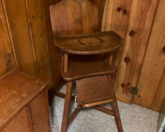 wood high chair