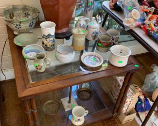 Assorted pottery. Family removed a few pieces so this is an updated photo.