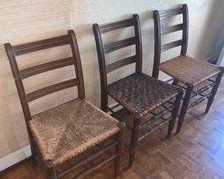 3 ladder back chairs