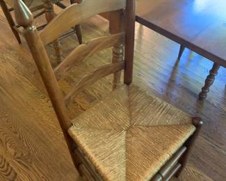 set of 4 ladder back dining chairs
