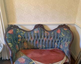 Pair of Victorian parlor sofas -need restoration