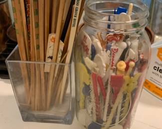 chopsticks; swizzle sticks