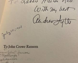 Signed Velvet Horn Andrew Lytle