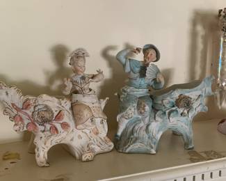 Pair of Victorian bisque nodders