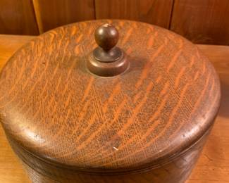 Large treen wood bowl with lid-