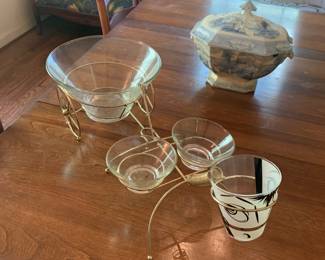 Fun and funky MCM "horse" chip and dip bowls