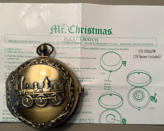 Mr. Christmas Train Pocket Watch