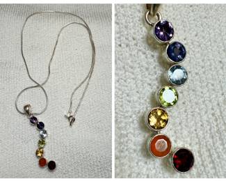 Necklace with Multi-colored Pendant 