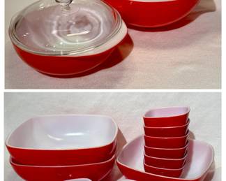 Red Pyrex Bowls