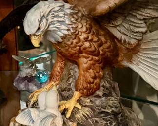 Eagle and chicks figurine