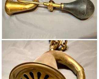 Brass Car Horn with Rubber Bulb
