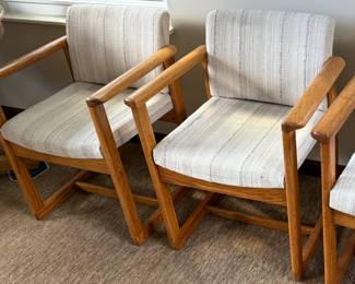 Cube Style Wood Arm Chairs