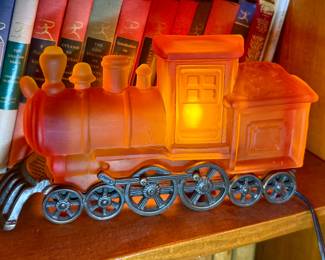 Amber Glass Train Lamp