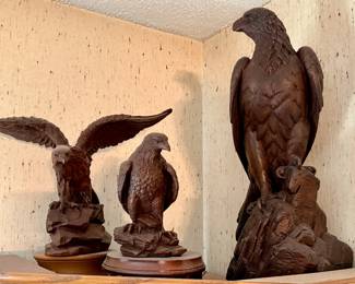 Limited edition "Winged Glory" (#2280/7500) and other eagle sculptures