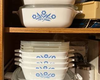Blue Cornflower CorningWare Casserole Dishes with Lids