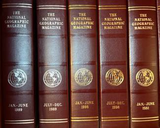 The National Geographic Magazine leather-bound collection