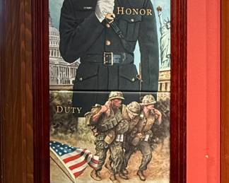 USMC framed art panels by Glen Green