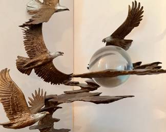 The Franklin Mint "Dawn of the Millennium" Eagle Sculpture by Ronald Van Ruyckevelt