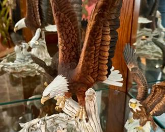 American Eagle Gallery porcelain eagle and chicks figurine