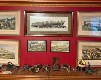 Framed train art prints