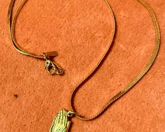 Praying Hands Pendant Necklace