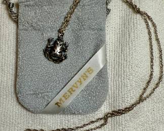Mervyn's Sterling Frog Pendant and Chain