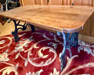  Cast Iron and Wood Table 