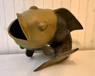 Brass koi fish figurine