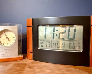 Walcott Jamboree commemorative and Atomic digital desk clocks
