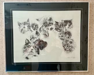 Framed sketches of kittens by Melina L. Ebert