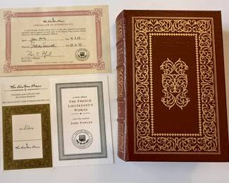 Easton Press leather-bound autographed edition of "The French Lieutenant's Woman" by John Fowles with COA