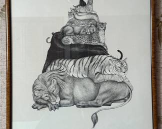 Framed print "Pyramid of Cats" by Marion Seawell