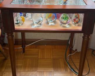 Wood Glass Display Table
