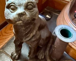 Cast iron cat statue
