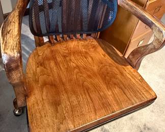Wooden Swivel Office Chair