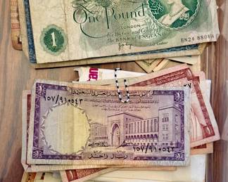 Vintage foreign currency