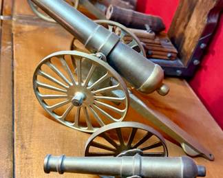 Collection of brass cannons
