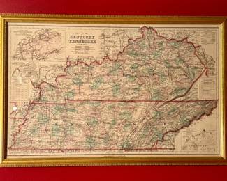 Gray's New Map of Kentucky and Tennessee by Frank A. Gray