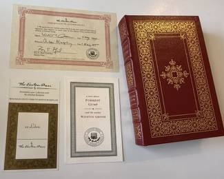 Easton Press leather-bound autographed edition of "Forrest Gump" by Winston Groom with COA