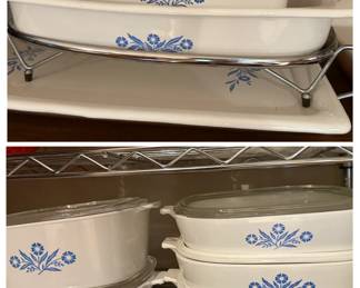 Blue Cornflower CorningWare Casserole Dishes with Lids