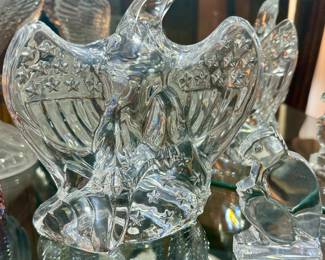 Lenox and Baccarat Fine Crystal Eagle Figurines