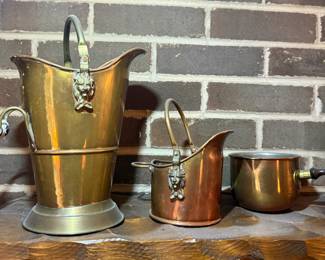 Vintage Copper Fireplace Pails