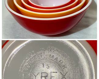 Pyrex Mixing Bowls - Red, Yellow, Orange